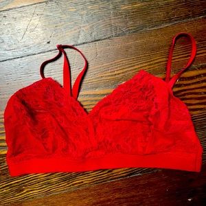 Red lace bra